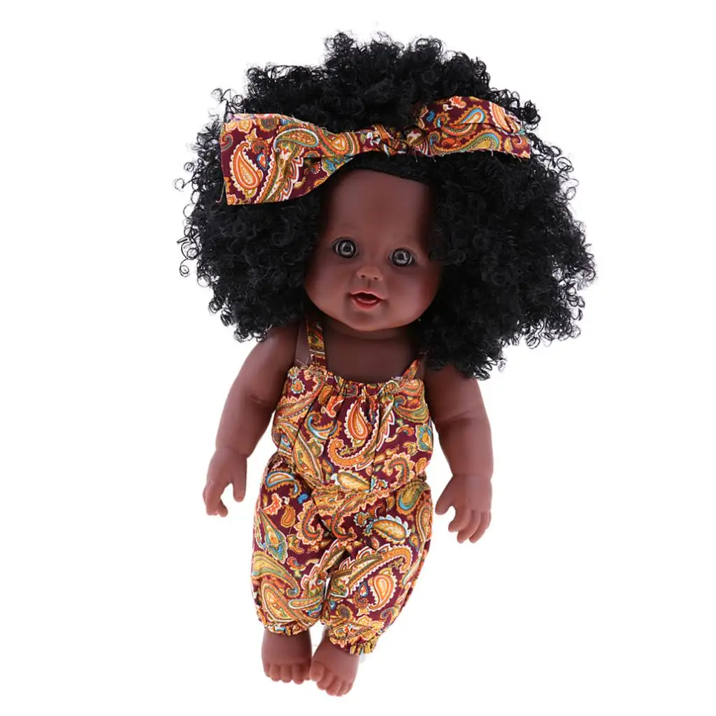

12in Reborn African American Baby Girl Doll Newborn Toddler Doll With Clothes