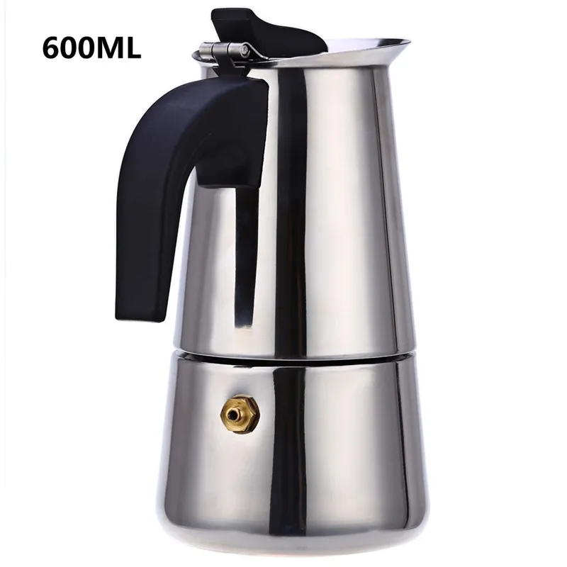 600ML 2/4/6/9 чашек Кофе горшок Нержавеющая сталь мокко эспрессо латте плите фильтр Moka Кофе чайник Кофе горшок для Кухня Z20 - Цвет: 600ML