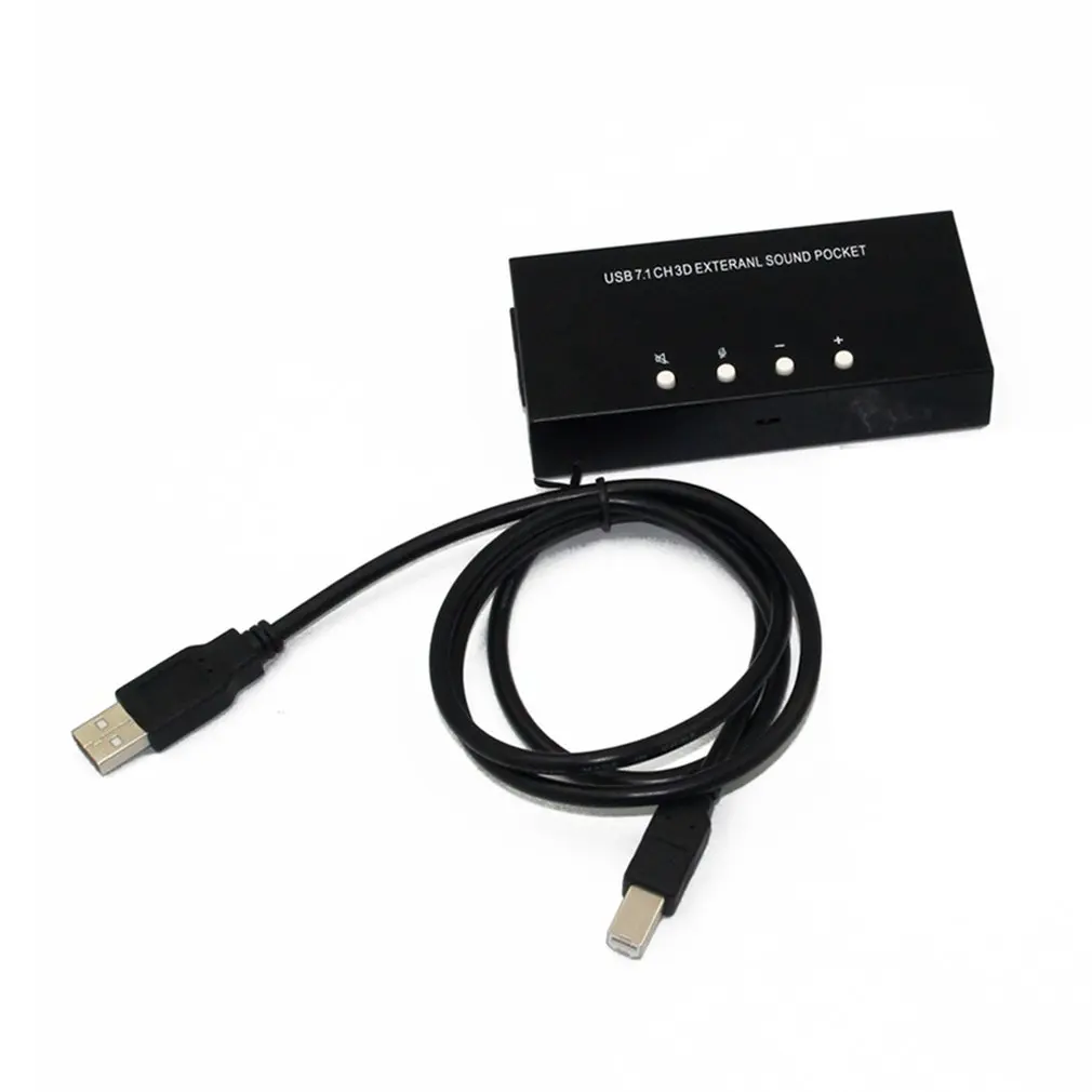 USB 7,1 внешняя звуковая карманная коробка цифровой аудио потоковой звуковой карты адаптер конвертер Черный