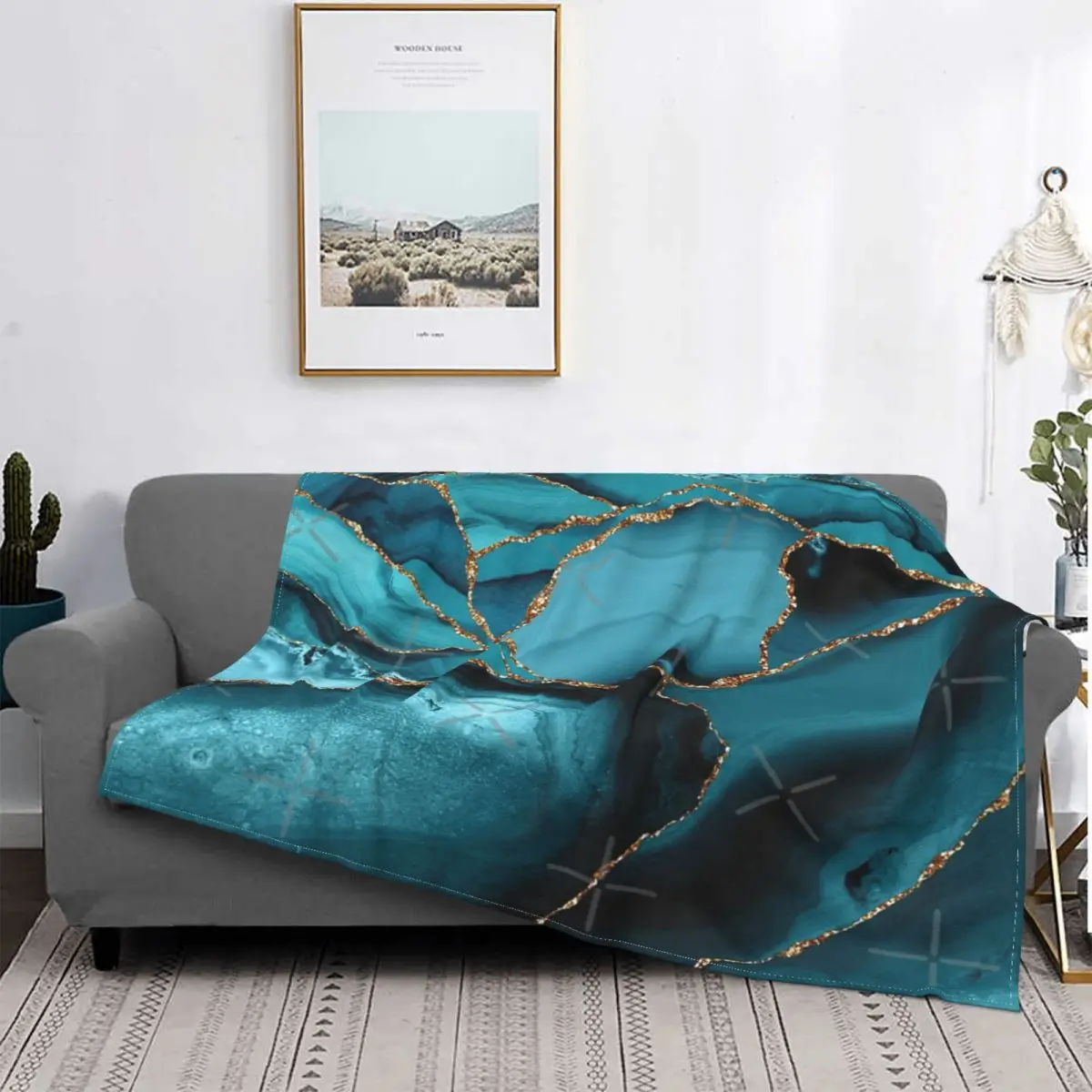 

Манта де маrmol verde azulado и dorado с волнами, colcha a cuadros para cama, sofka, Manta с капучиком в la cama