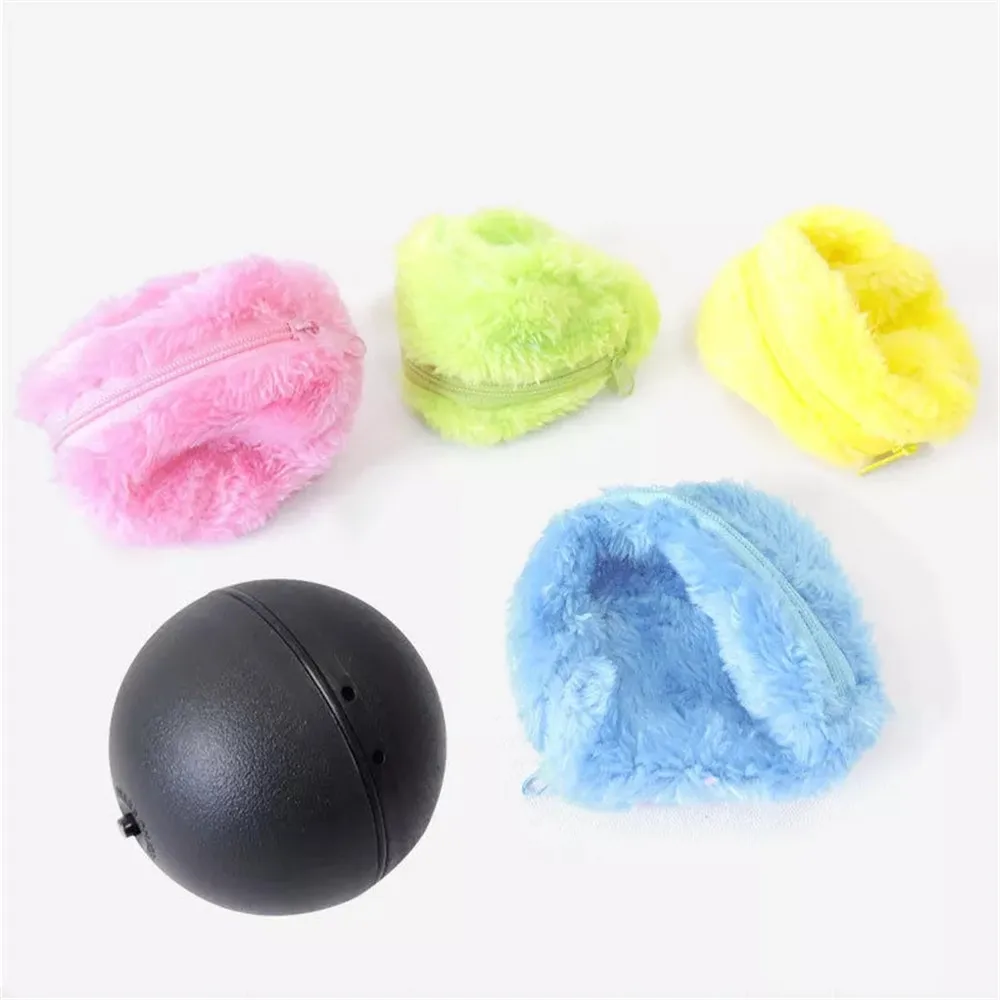 

4PCS Pet Dog Magic Roller Ball Toys Activation Automatic Ball Chew Plush Floor Clean Toys Electric Training Interactive Supplies