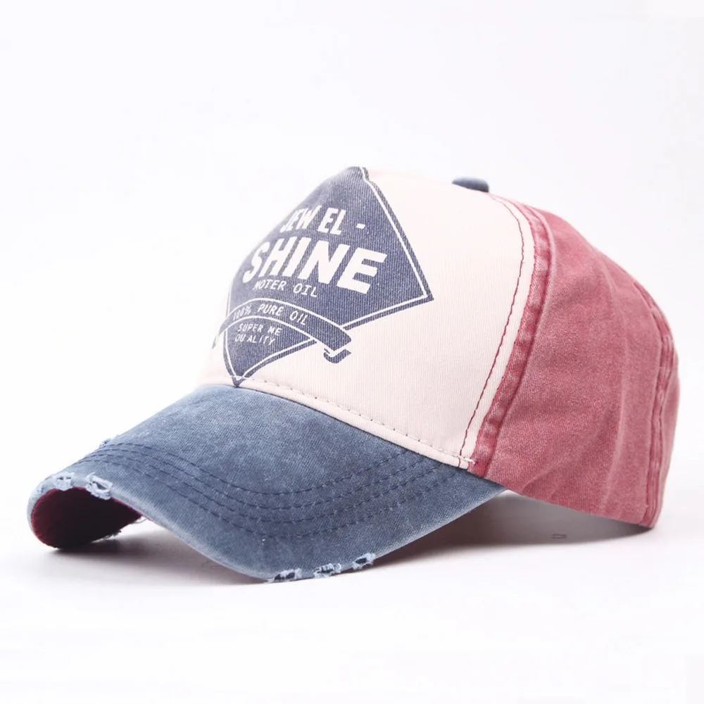 

Unisex Baseball Caps Cotton Distressed Color Matching Man and Women Hats with Visors Outdoor Sports Play Peaked Cap Cool Boy