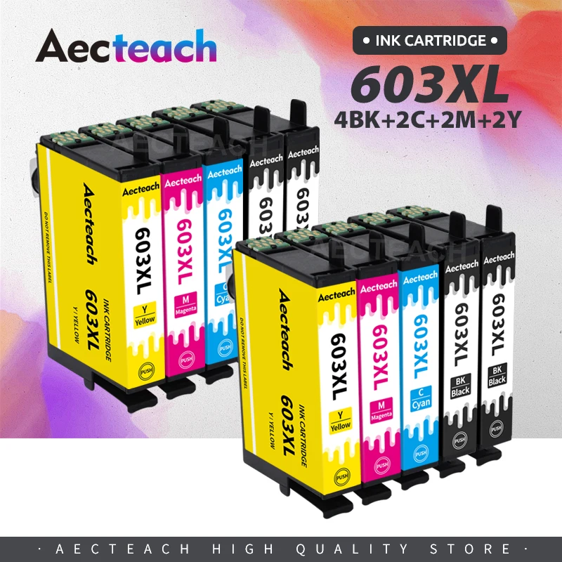 Aecteach Новый 603XL E-603 T603 совместимый картридж с чернилами для принтера Epson 603 XL