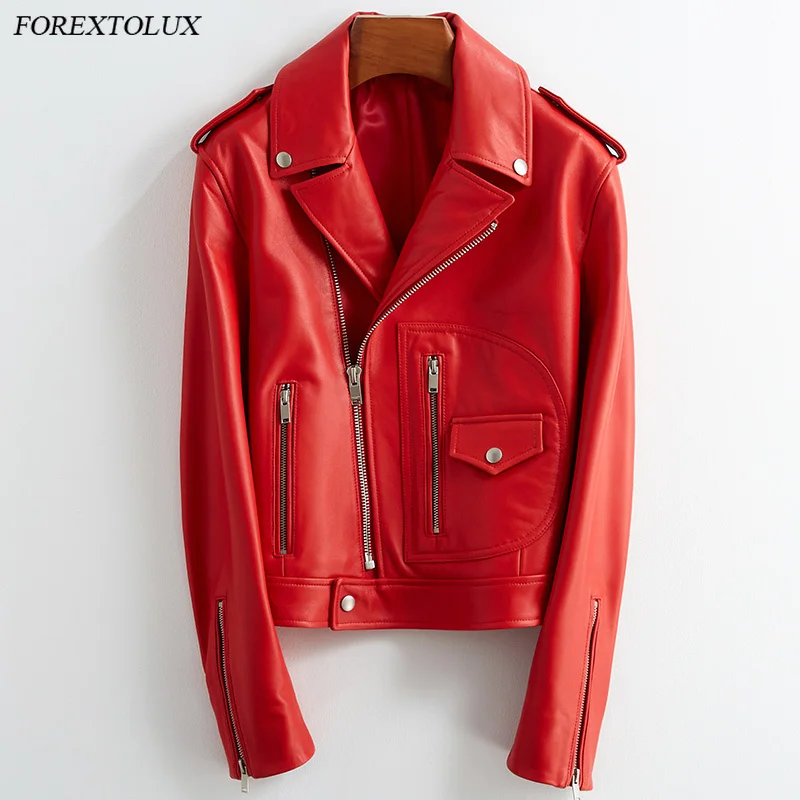 Красная мотоциклетная куртка короткие черные пальто из искусственной кожи