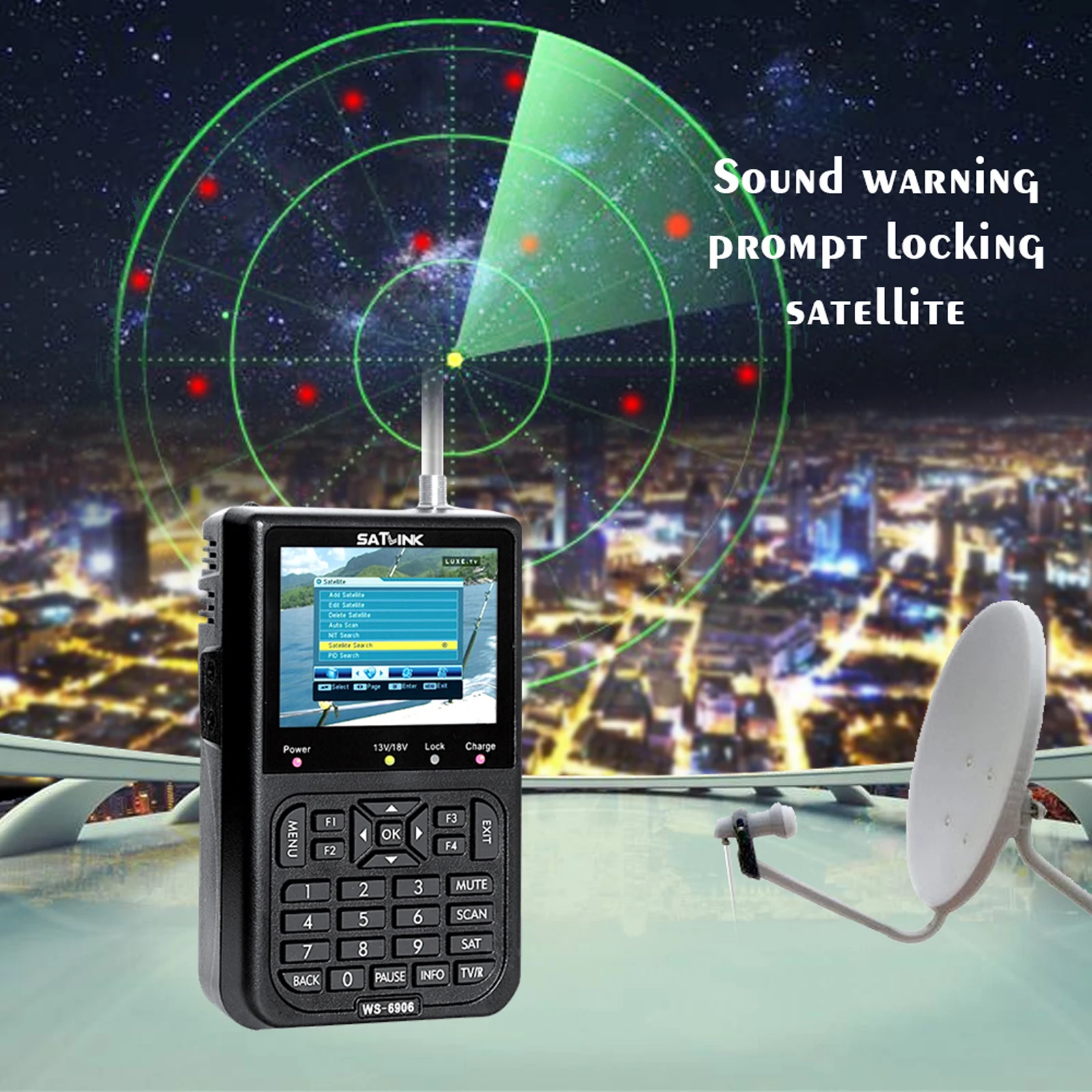 Портативный ЖК-дисплей SATLINK WS6906 3 5 дюйма высокочеткий спутниковый искатель