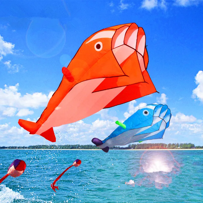 

Free shipping dolphin soft kite nylon fabric kite line animated kites fishing inflatable kite outdoor toy fly Parafoil octopus