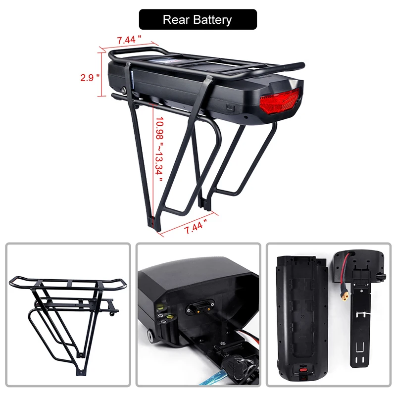 Rear Rack eBike Battery 52V 24.5Ah 17.5Ah 48V 20Ah 36V 25Ah Samsung Cell Bicycle for Bafang 1500W 1000W 750W 500W Motor | Спорт и