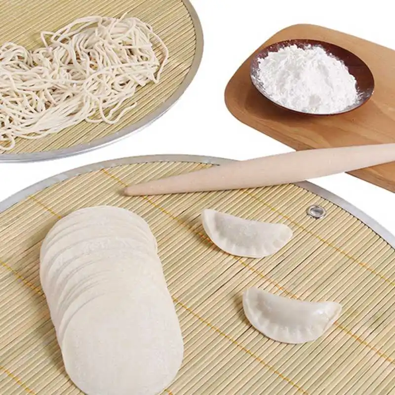 

Bamboo Dumpling Mat For Noodle Dough Home Baking Mat Round Double Sided Household Bamboo Storage Container