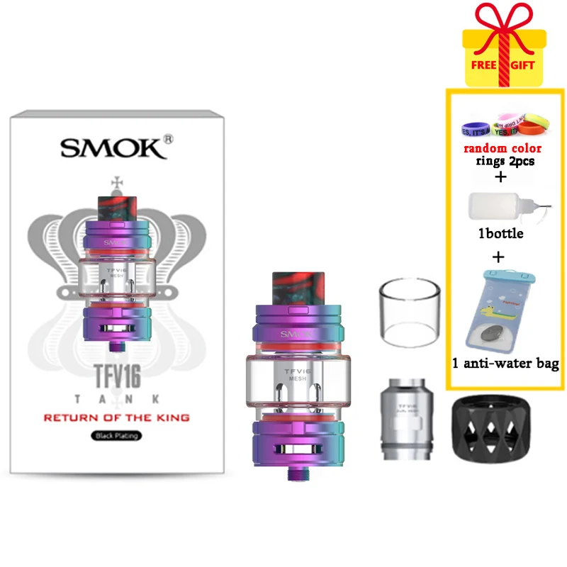7-Color SMOK TFV16 бак 9 мл электронная сигарета атомайзер 510 нить TFV 16 сетка катушка испаритель VS TFV12 Prince Танк Vape - Цвет: 7-Color