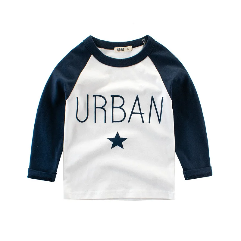 Ropa de oto&ntilde;o para ni&ntilde;os, camiseta de manga larga con letras estampadas, Tops de algod&oacute;n, ropa para beb&eacute;s, 2022-1