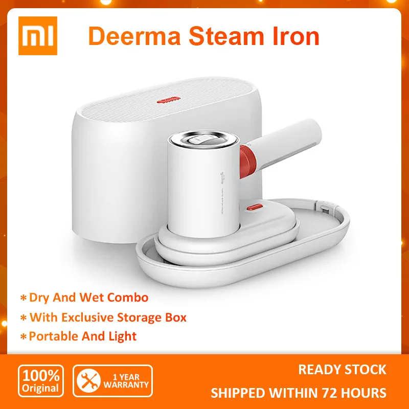 

Xiaomi Deerma Multi-function Steam Iron HS200 1000W Portable Travel Hand held Garment 2 In 1 Hanging Flat Iron 110ml Water Tank