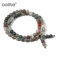 double layer natural stone beads bracelets healing energy natural bloodstone bracelets women jewelry friendship pulsera