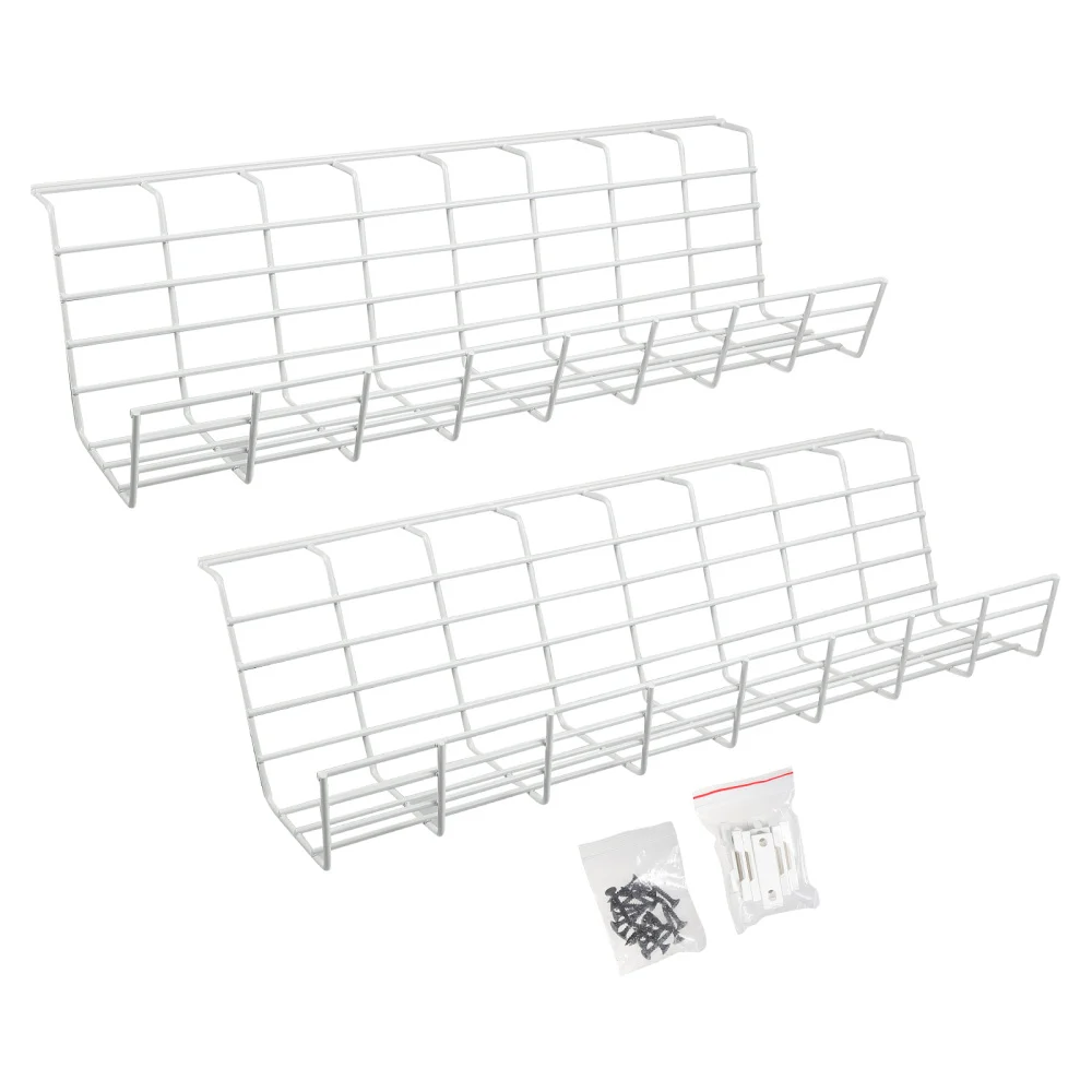 

2pcs Table Storage Rack Wire Storage Rack Table Bottom Power Cable Organizer
