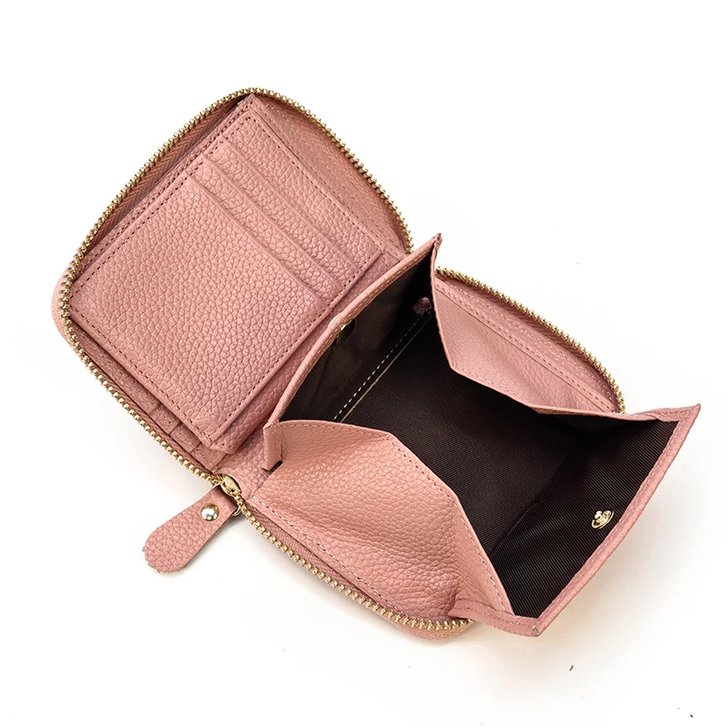 100% натуральная кожа мужской кошелек для монет женский модный маленький короткий