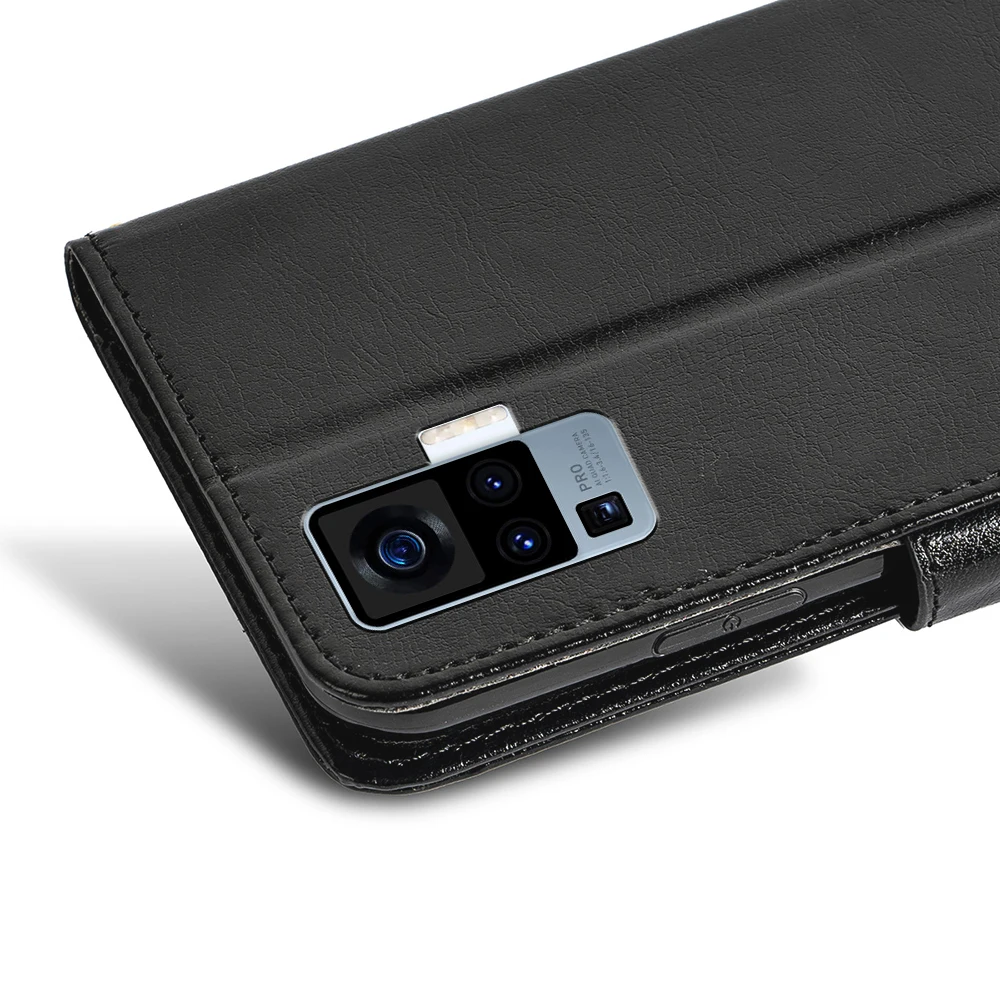 

ROEMI For Vivo X50 Pro Lightweight and Shockproof Protective Cover three Colors Plain Leather Case Flip PU Case