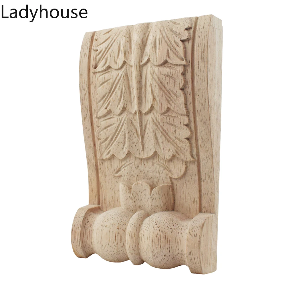 

Vintage Wood Carved Onlay Applique Carpenter Frame Decal Furniture Decoration Wooden Craft Decorative Gate Flower Ornament