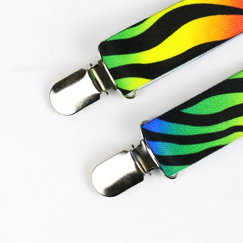 Винтажные черные радужные подтяжки Winfox для мужчин и женщин Эластичные 2 5 см в