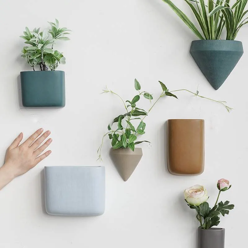 Креативная керамическая ваза для цветов в скандинавском стиле настенная