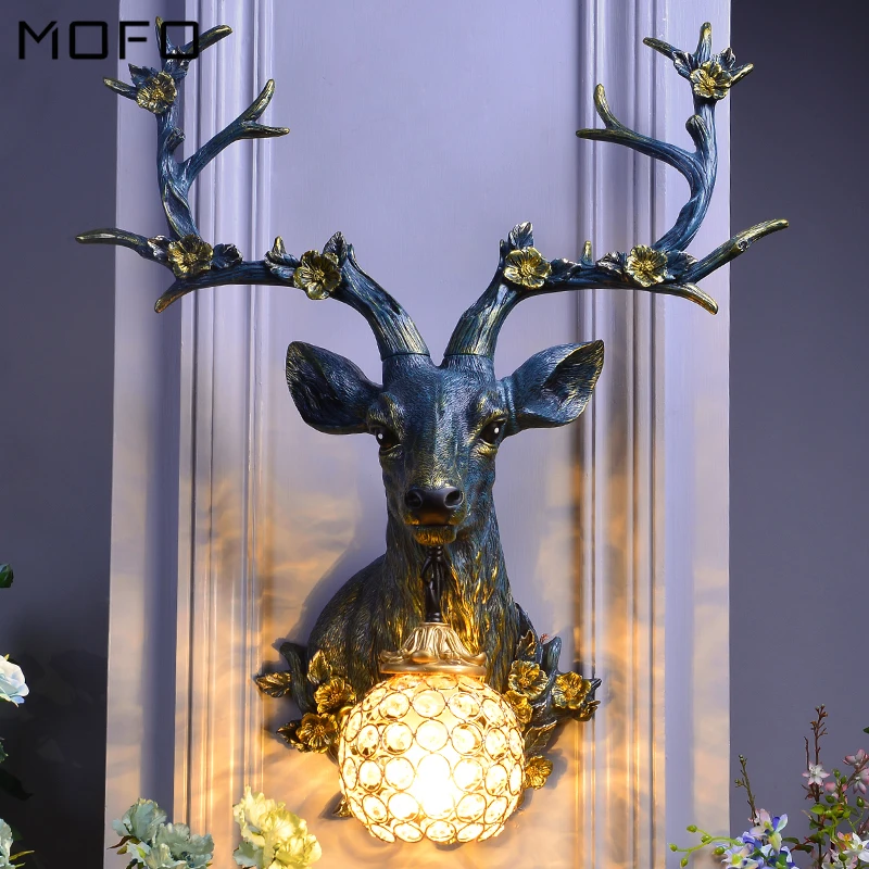 Скандинавский старинный чердак смоляная настенная лампа Sika Deer ретро Чердачный
