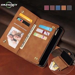 luxury flip leather case for iphone 13 12 mini 11 pro xs max xr x se 2020 8 7 6 6s plus zipper wallet card stand phone bag cover free global shipping