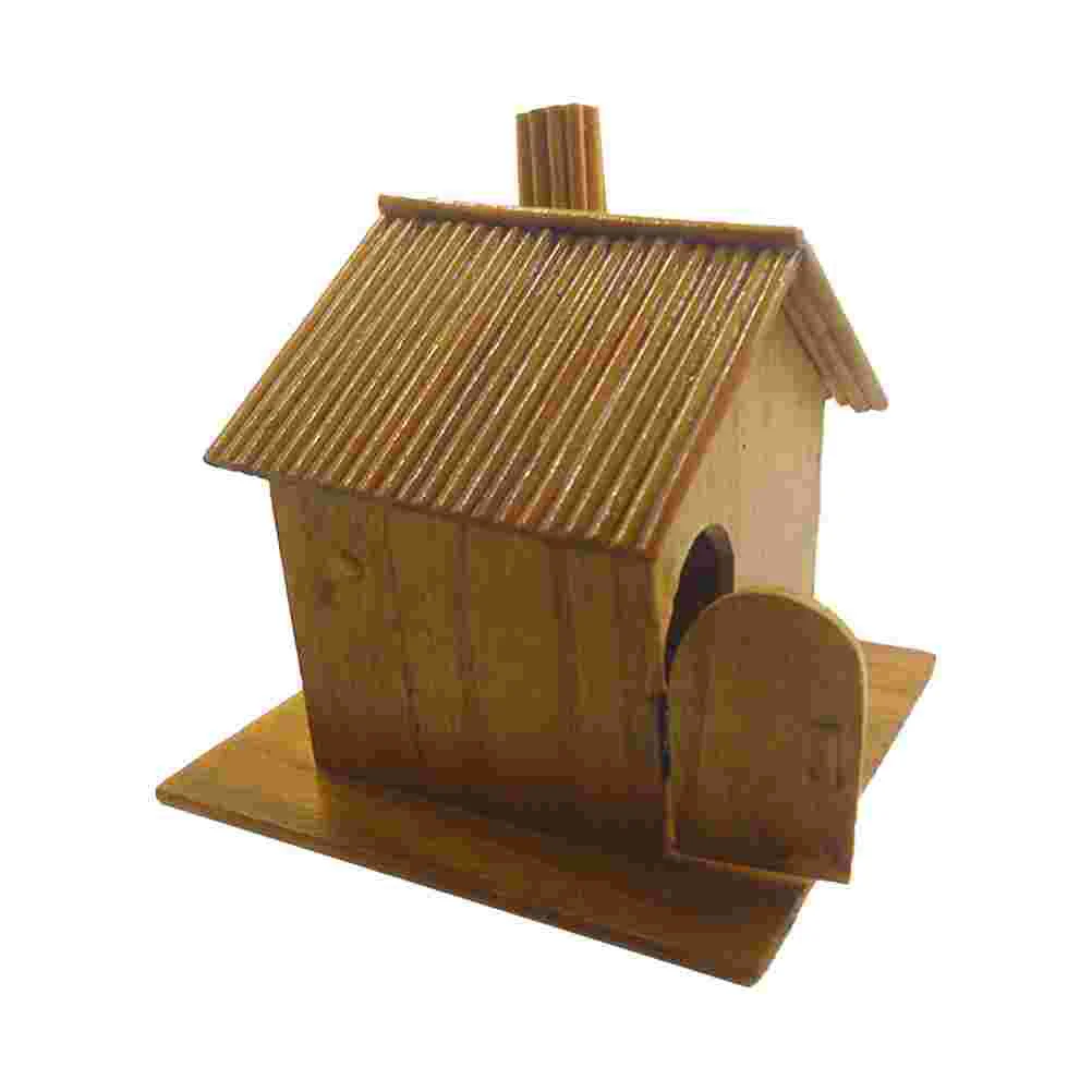 

1 шт., имитация деревянного дома, миниатюрное здание для украшения и выставки