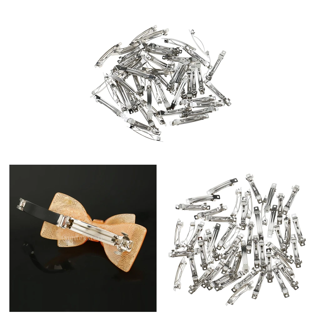 

50x 50mm + 50x 78mm Blank French Barrette Hair Clips for Bows Craft Beading