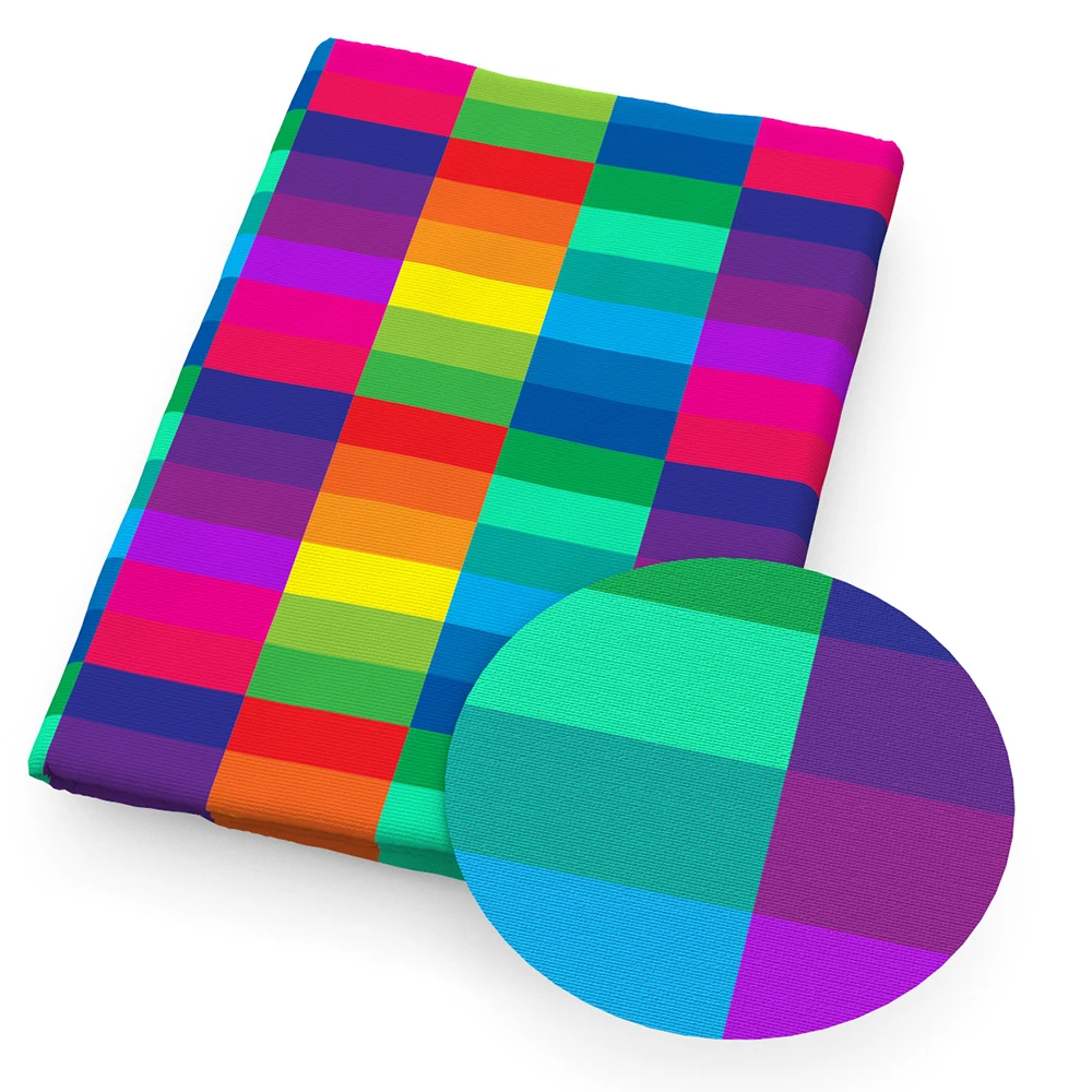 

Пэчворк 50*140 см из полиэстера и хлопка с радужным принтом для изготовления платьев марионетки, c11997