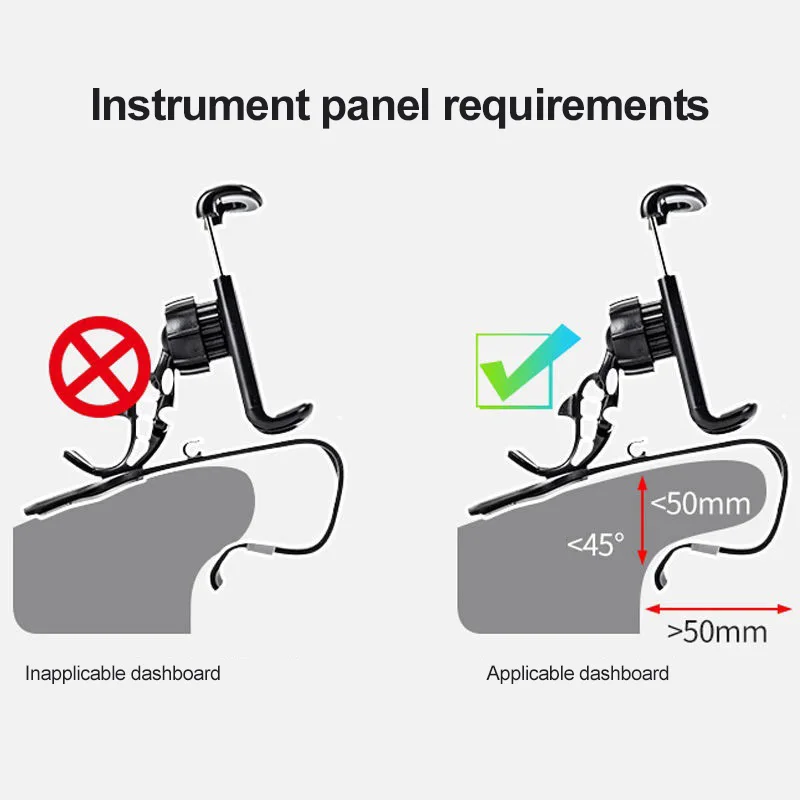 

Upgrade Universal 360 Rotation Cell Phone GPS Car Dashboard Mount Phone Holder Stand Hud Clip On Cradle Phone Bracket Holder