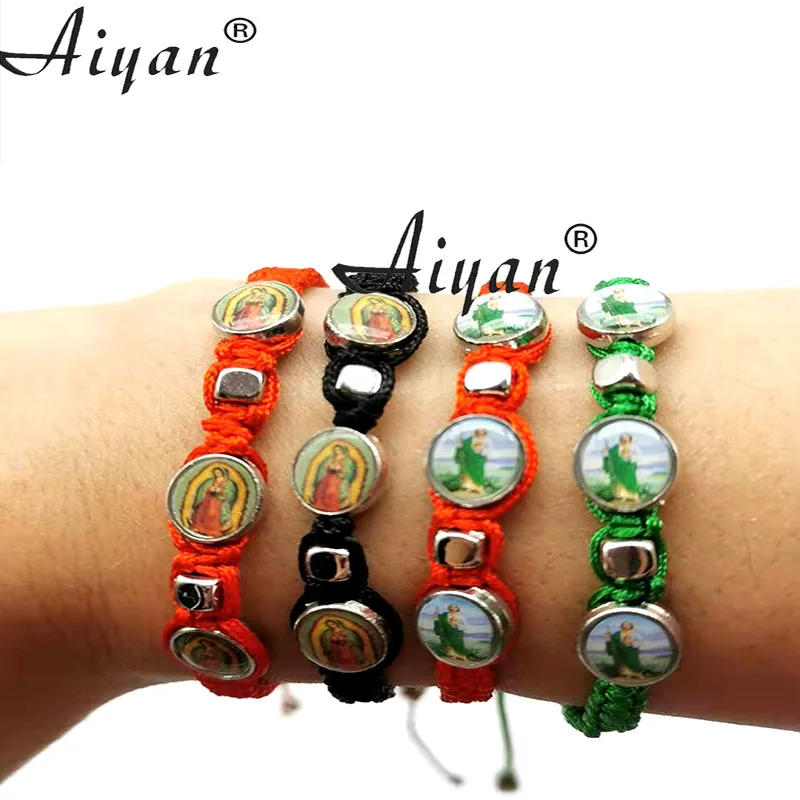 

12 pieces Father and Virgin Maria Hand-woven Bracelet With Picture Drop The Oil Can Worn By Men And Women As Gifts