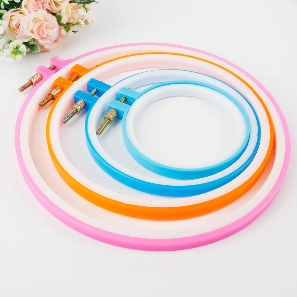 1 шт. 11 см рамка для вышивки крестиком Сделай Сам Рукоделие пластиковые круглые