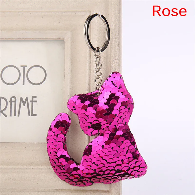 Корейская мода 1 шт. брелок с милым котом блестящий помпон блестками кольцо для