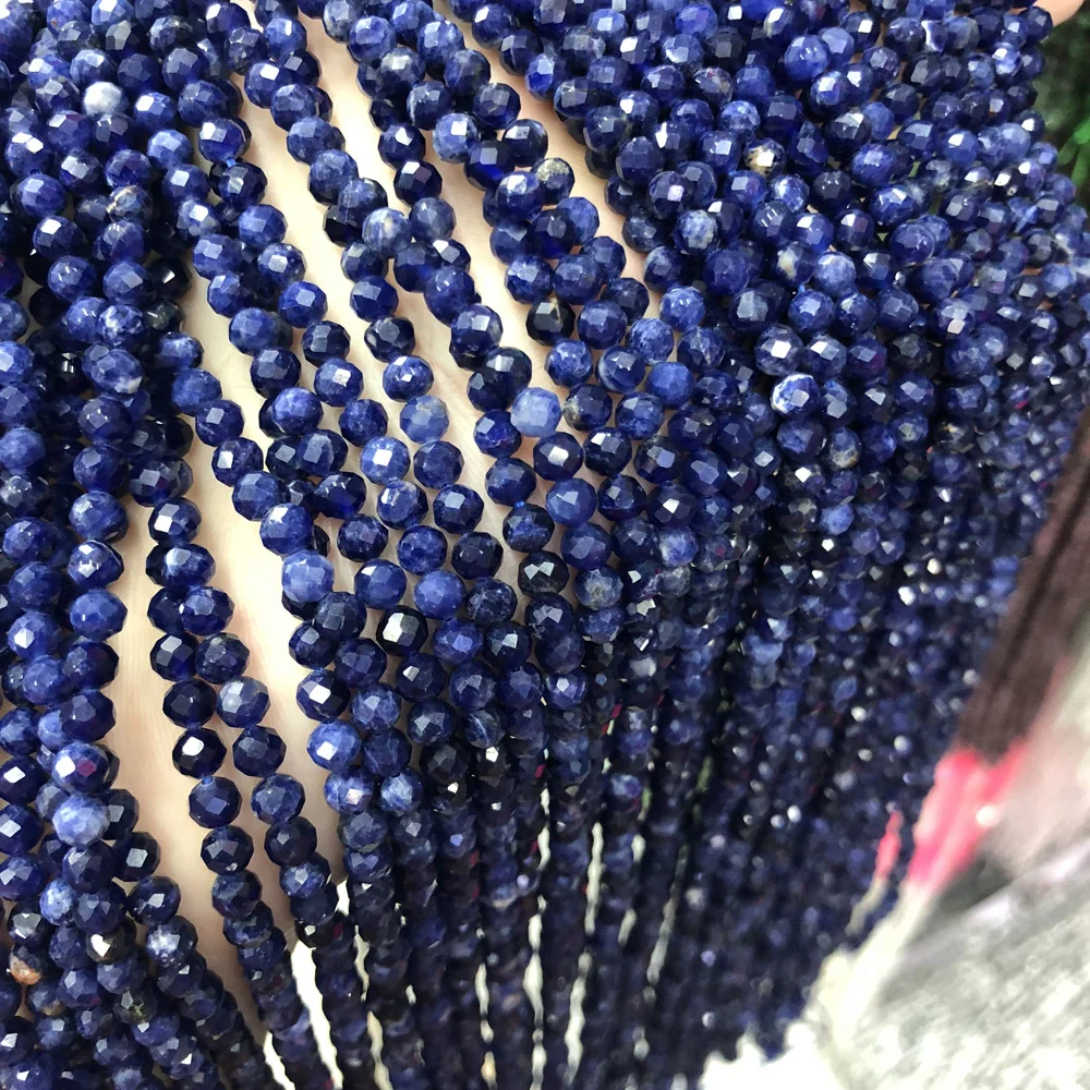 

Charming High-quality Natural First-grade Blue Soda Stone Loose Beads for Jewelry Making Bracelet DIY Necklace Accessories 4 MM