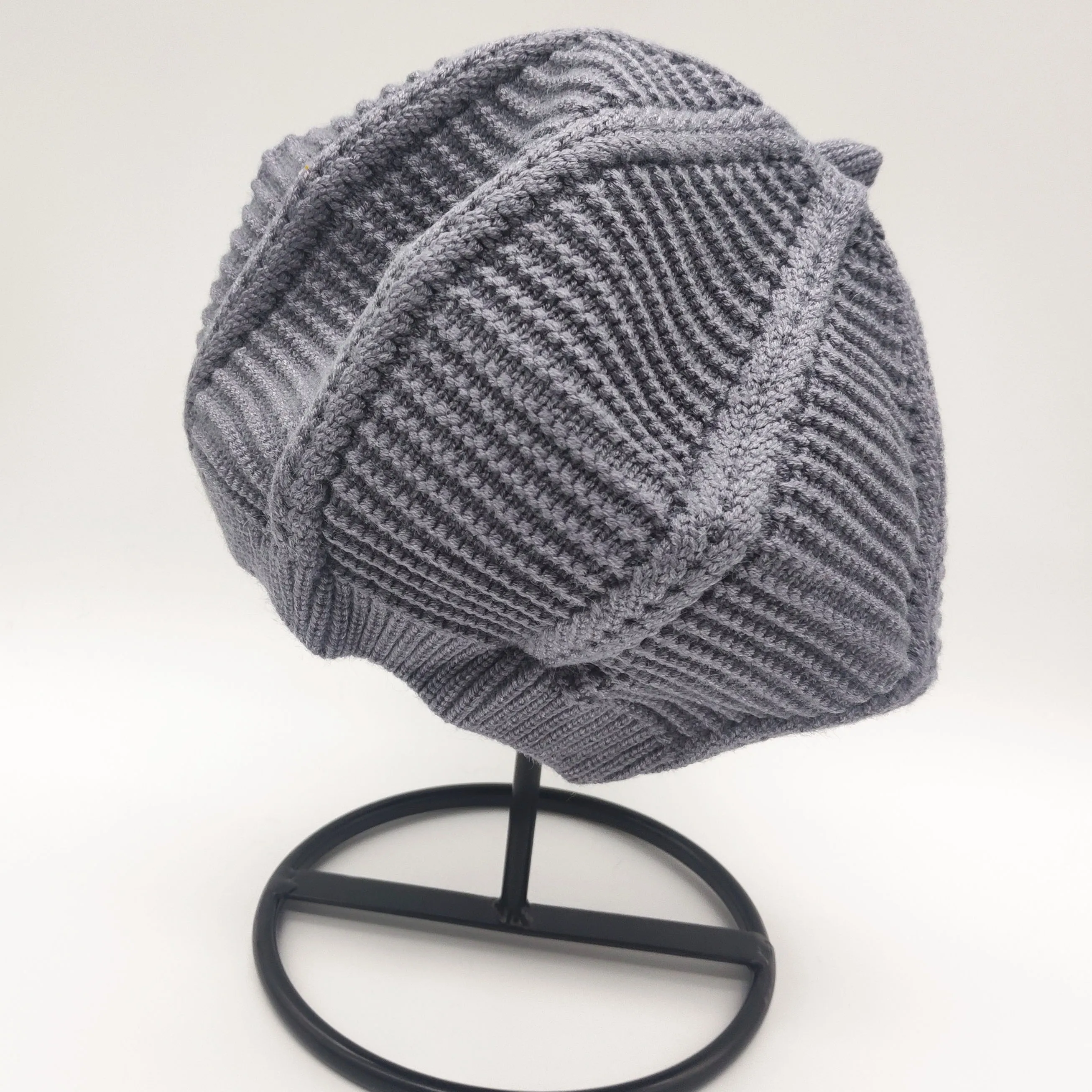 Новая мода для женщин и детей зимний теплый вязаный берет шапка повседневная