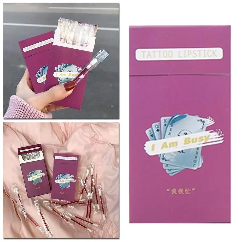 

Cosmetics Lipstick Cotton Swab Lip Glaze Cigarette Case Lip Liquid Long Lasting Waterproof Dyed Lip Gloss
