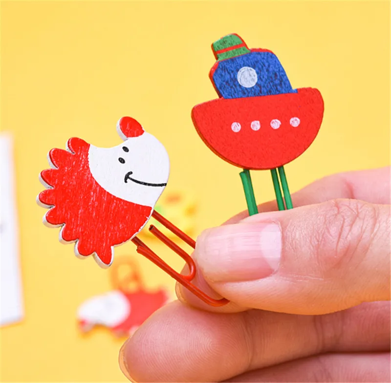 1X мультяшный зажим для бумаги с радужным медведем школьные закладки из дерева