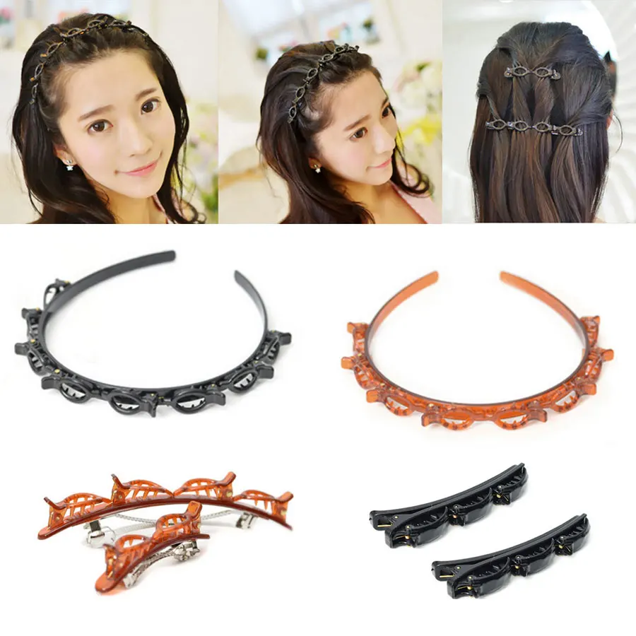 

Новинка 2020, двойная челка, заколка для прически, шпилька, обруч для волос, Женский обруч, держатель, украшение, головной убор, аксессуары для ...