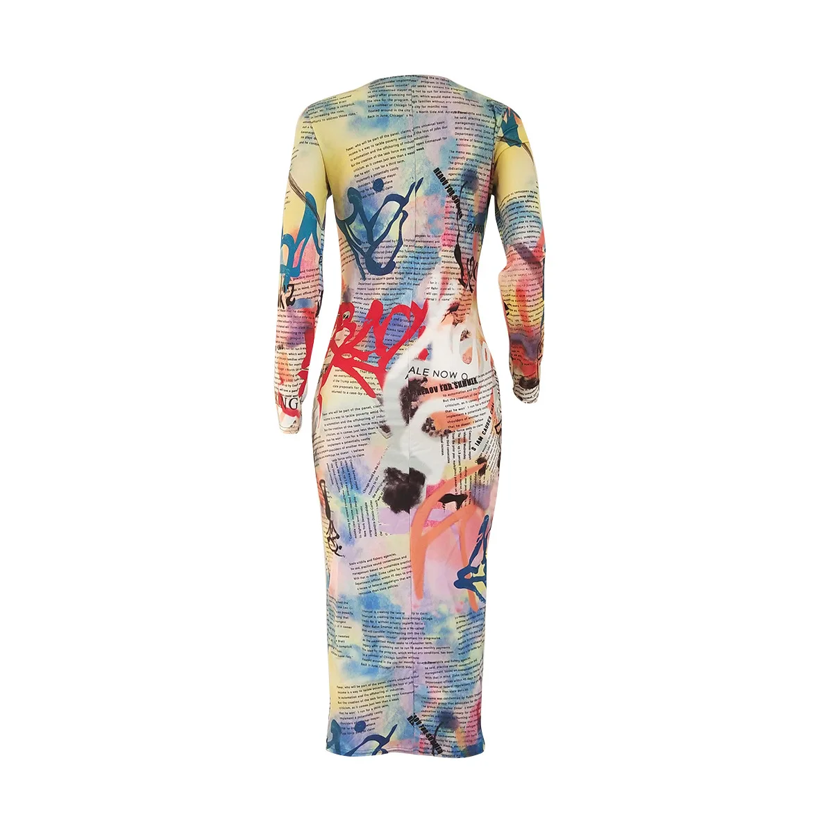 Пикантное длинное Бандажное платье с буквенным принтом женское облегающее