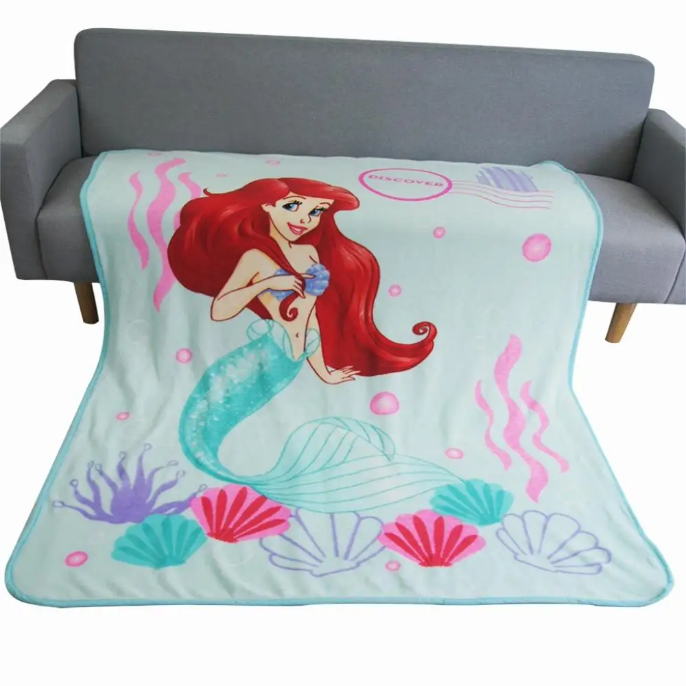 Disney Mint Green Ариэль Русалочка Минни Маус фланелевое одеяло для девочек 117x152 см на