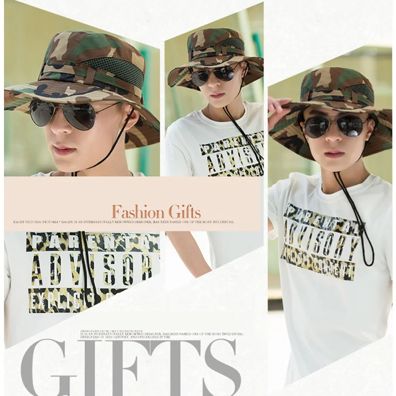 Камуфляжная шляпа в рыбацком стиле для мужчин и женщин сетчатая летняя кепка