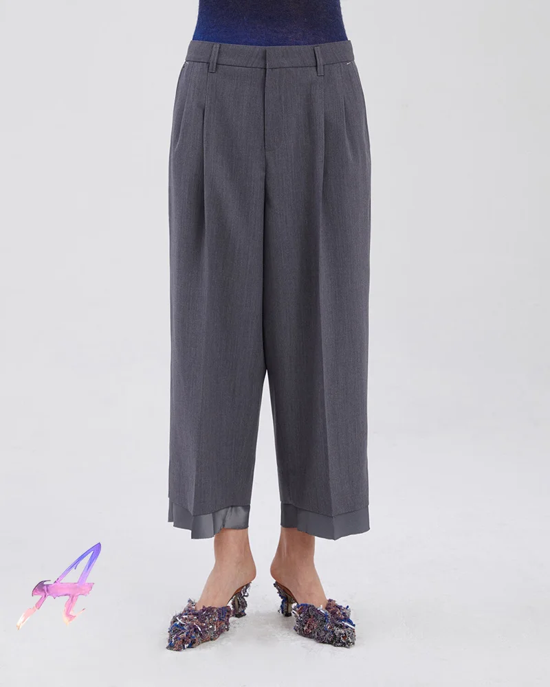 

Adererror Suit Pants Ladies Stitching Casual Trousers Korean Simple Style Oversize Adererror Men's Women's Trousers