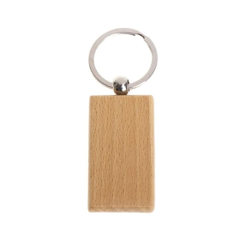 

50 пустых деревянных брелоков прямоугольный гравировальный Ключ ID может быть выгравирован DIY