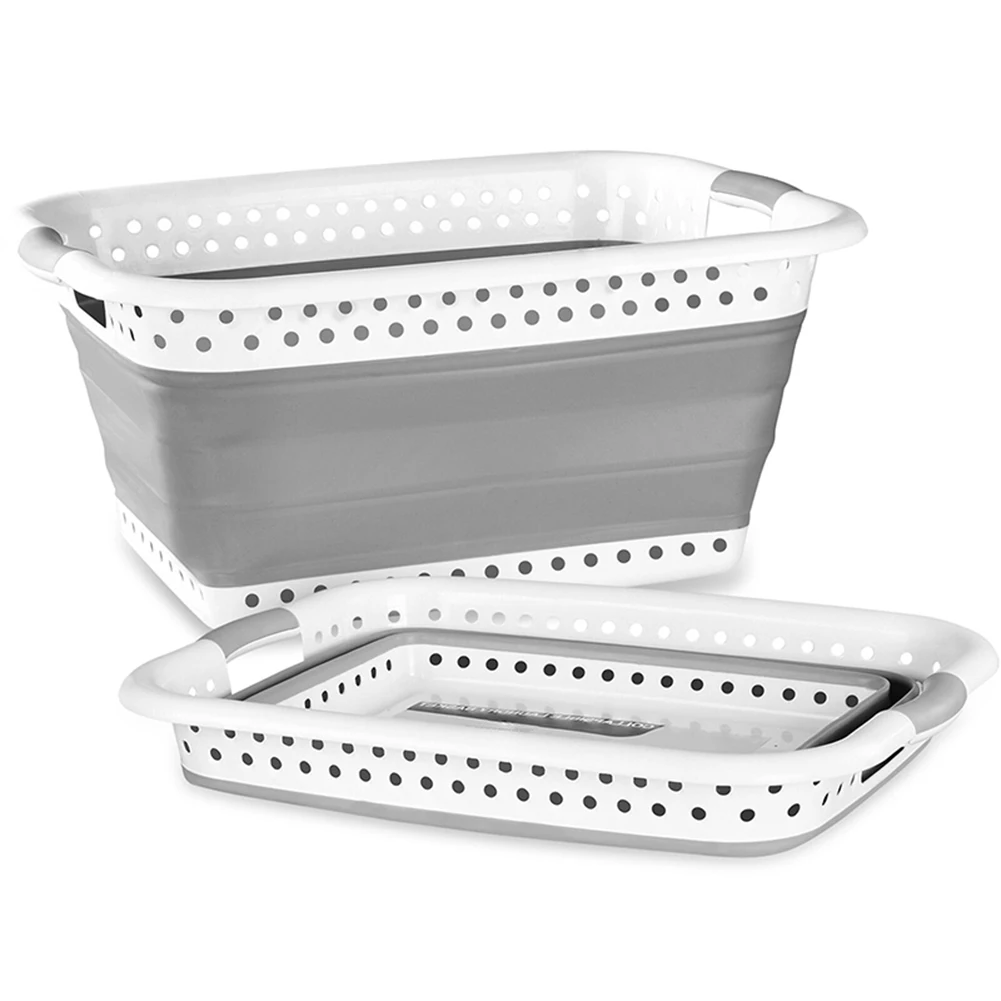 

Collapsible Laundry Basket Space Saving Folding Cloth Washing Storage Container YG