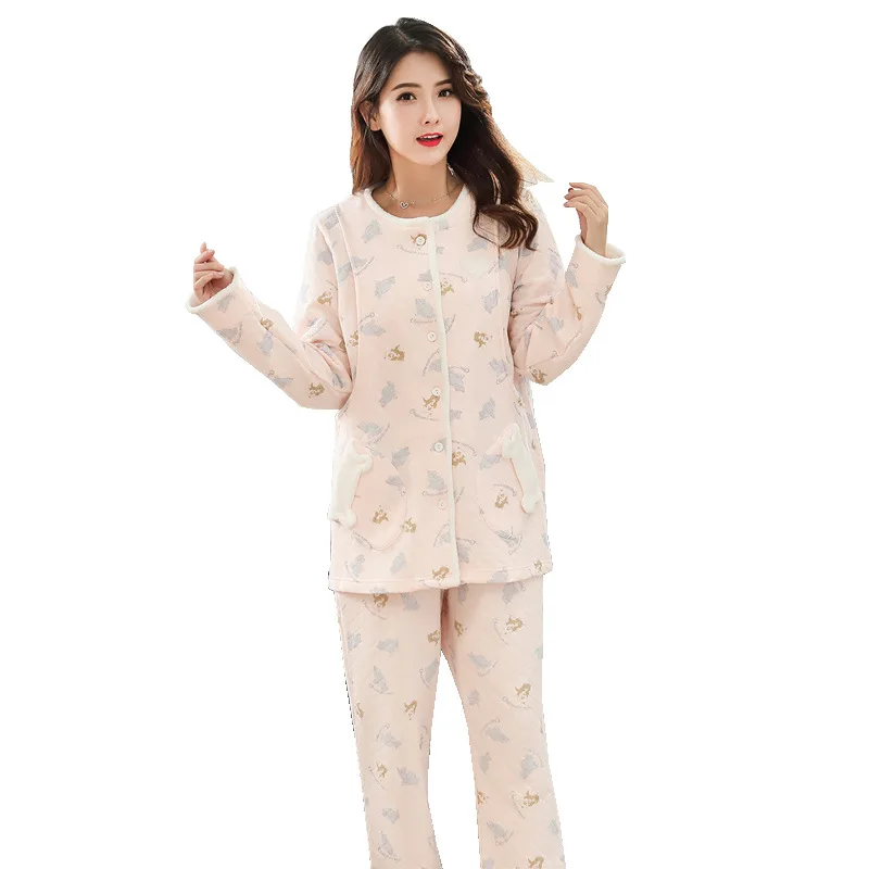 

Maternity dress spring and autumn winter new nursing pajamas maternity suit postpartum maternity dress pregnant maternity dress