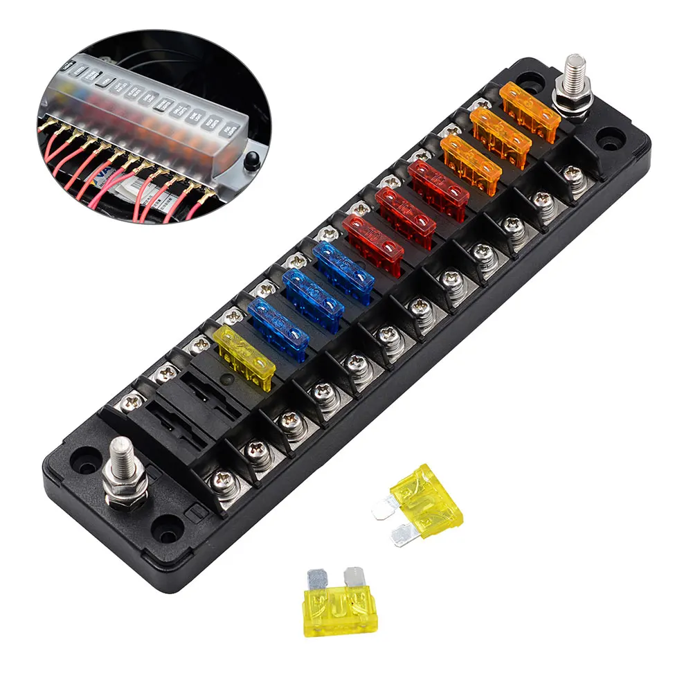 

Car Plastic Fuse Box 12 Ways Flame Retardant Fuse Holder With Double Fuses For Auto Car Boat RVs Yachts Marine Trike Fuse Method