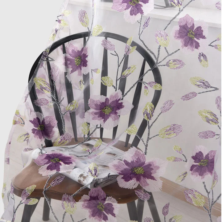 

Luxury Jacquard Sheer Curtains for Living Room The Bedroom Kitchen Tulle for Windows Voile Yarn Curtains Panel Window Treatments