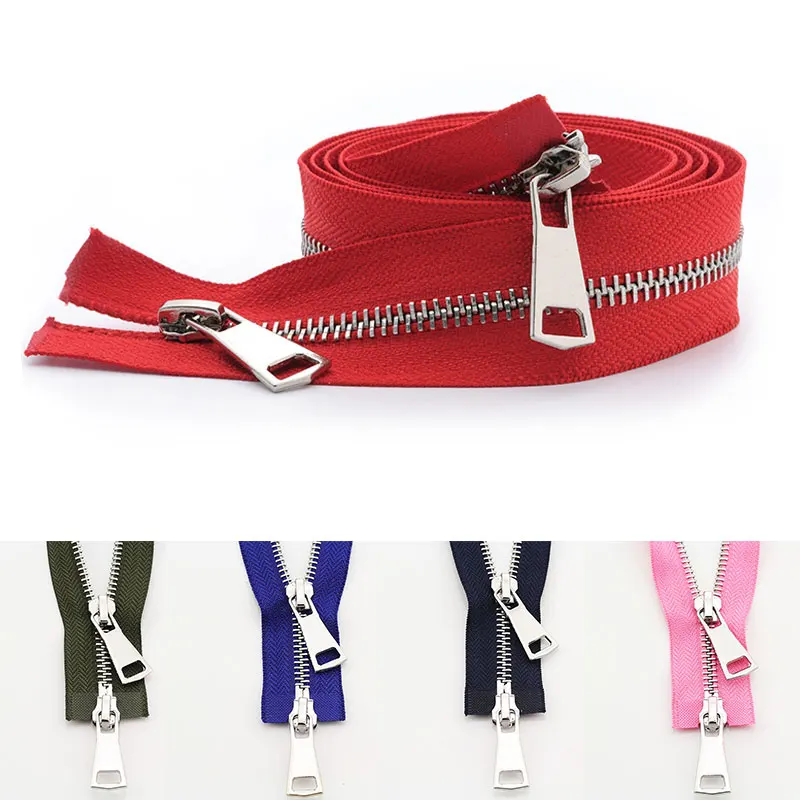 5# Jacket Metal Zipper Double Slider Two-Way Zips Open End For DIY Handmake Sewing Coat Clothing Tailor Repair Accessories Tool | Дом и сад