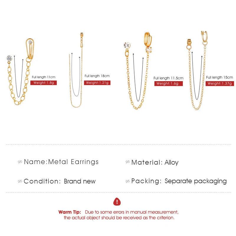 Серьги-подвески золотого и серебряного цвета Длинная кисточка цепочка для