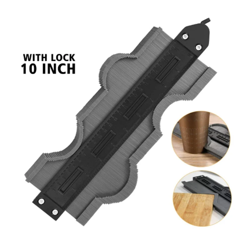 

10'' Plastic Contour Duplication Gauge Carpenter Tool Radiant Ruler Contour Meter Marking Tile Cuts Wood Tiling Measuring Tools