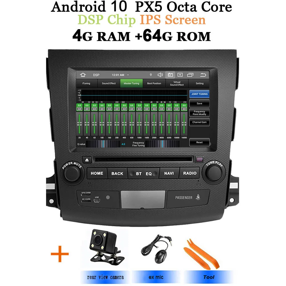 DSP чип ips Android 10 в тире автомобильный стерео dvd-плеер gps для Mitsubishi Outlander 2007-2012 peugeot 4007/Citroen C-Cross радио - Цвет: DSP-IPS Rear Cam