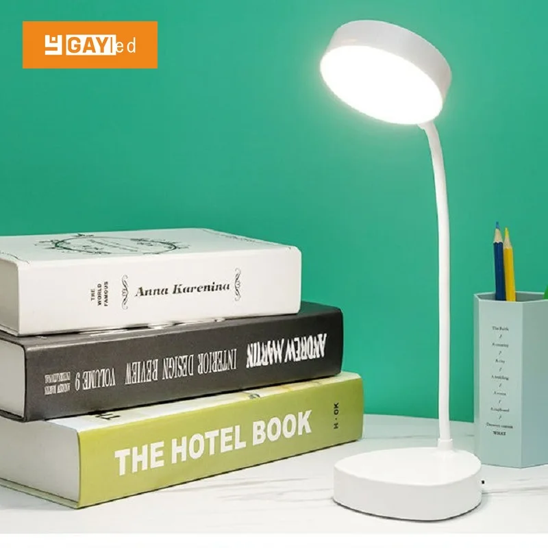 

White Warm Eye Protection Student Table Light LED Three-Speed Touch Dimming Reading Lamp USB Charging Plug Student Table Light